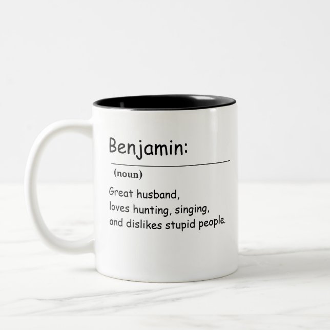 Personalised Name Meaning With Definition Two-Tone Coffee Mug (Left)