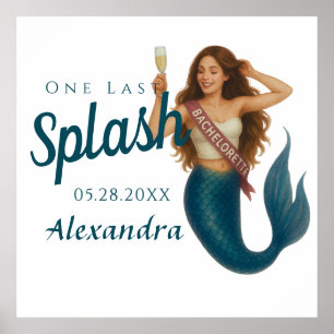 Personalised Name Mermaid Bachelorette Poster
