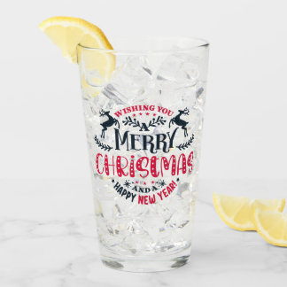 Personalised Name Merry Christmas And New Year Glass