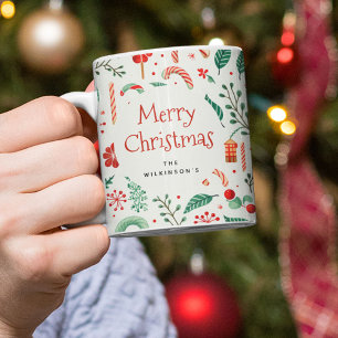 Personalised Name Merry Christmas  Coffee Mug