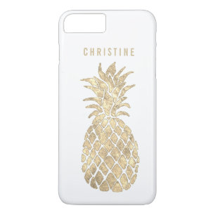 personalised name metallic effect pineapple iPhone 8 plus/7 plus case