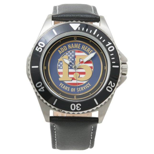 Personalised NAME Military or Police Retirement  Watch (Front)