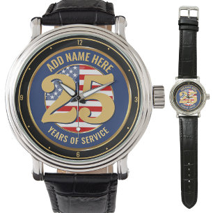Personalised NAME Military or Police Retirement Watch