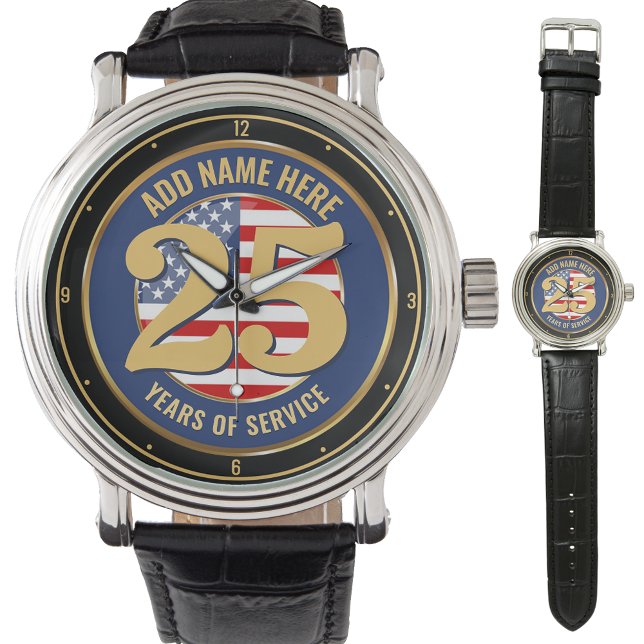 Personalised NAME Military or Police Retirement  Watch (Creator Uploaded)