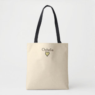 Personalised Name Minimal Heart Black & Cream Tote Bag