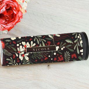 Personalised Name Modern Floral Thermal Tumbler