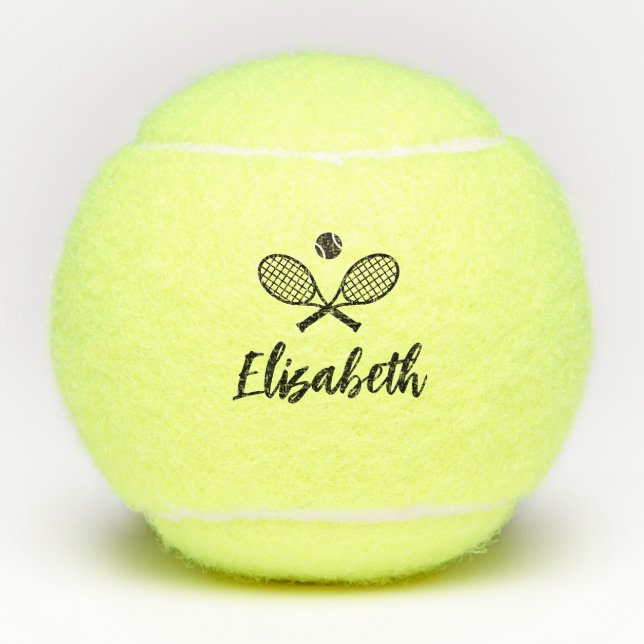 Personalised Name Modern Handwriting Tennis Balls (Front)