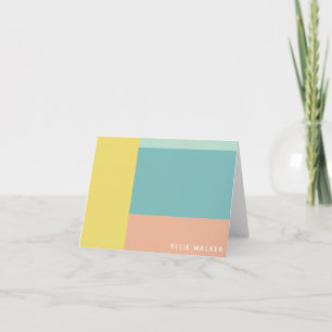 Personalised Name Modern Pastel Geometric Stylish Note Card
