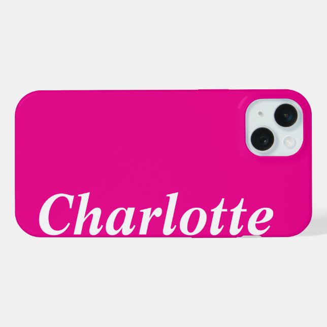 Personalised Name Modern Stylish Minimal Black  iPhone Case (Back Horizontal)