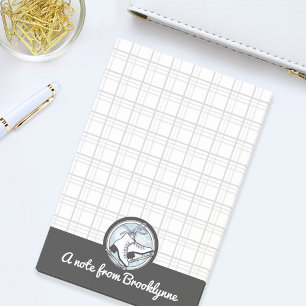 Personalised Name Modern Tartan Ice Skating Post-it Notes