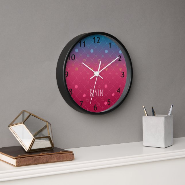 Personalised  Name Modern Trendy  Wall Clock  (Office)