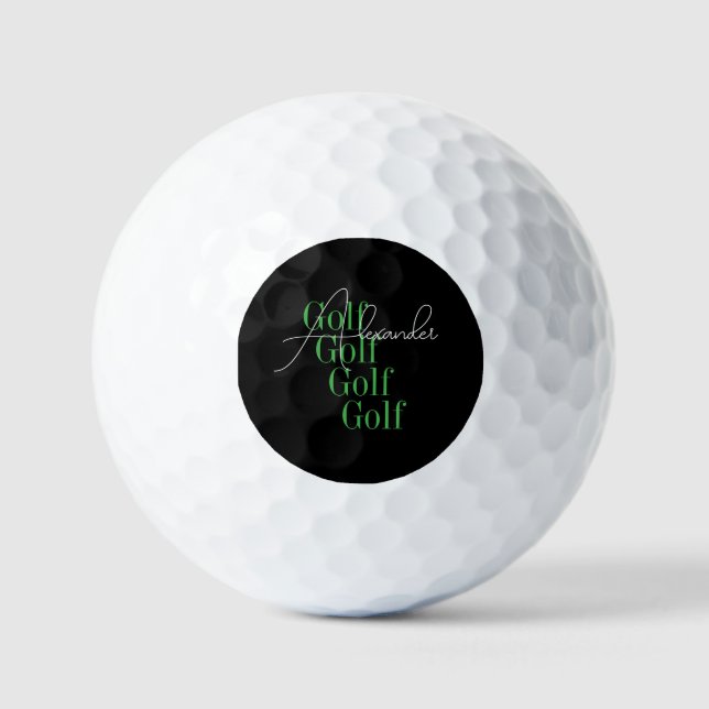 Personalised Name Modern Typography Golf Balls (Front)