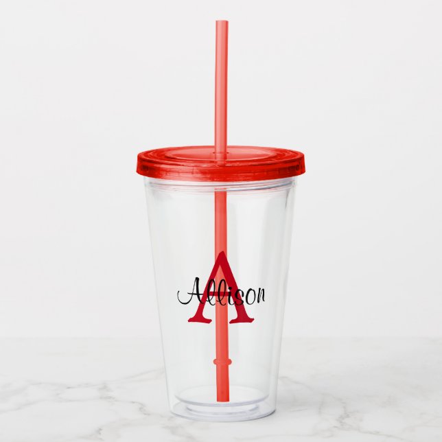 Personalised Name Monogram Acrylic Tumbler (Front)