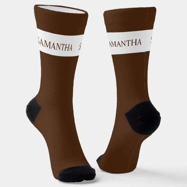 Personalised Name Monogram Basic Minimalistic  Socks (Angled)