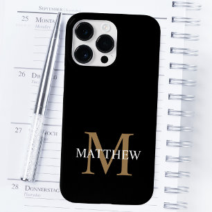 Personalised Name Monogram Black Case-Mate iPhone 14 Pro Max Case
