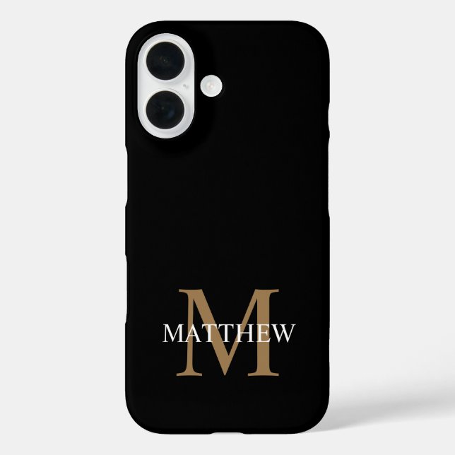 Personalised Name Monogram Black Case-Mate iPhone Case (Back)