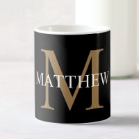 Personalised Name Monogram Black