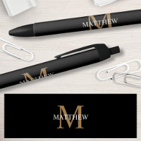 Personalised Name Monogram Black