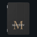 Personalised Name Monogram Black iPad Mini Cover<br><div class="desc">Create your own personalised black round ipad case with your custom name and monogram.</div>