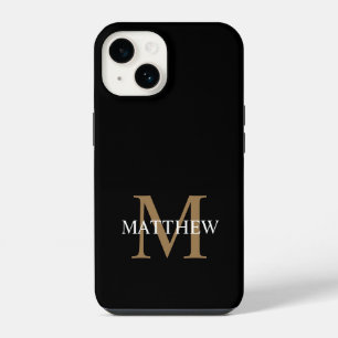 Personalised Name Monogram Black iPhone 14 Case