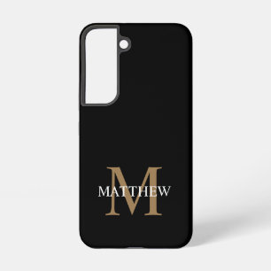 Personalised Name Monogram Black Samsung Galaxy Case