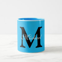 Personalised Name Monogram Blue Background