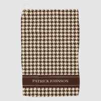 Personalised Name Monogram Brown Houndstooth 