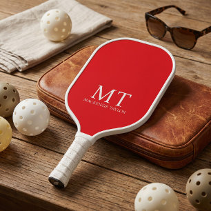 Personalised Name Monogram Checked Patterned Pickleball Paddle