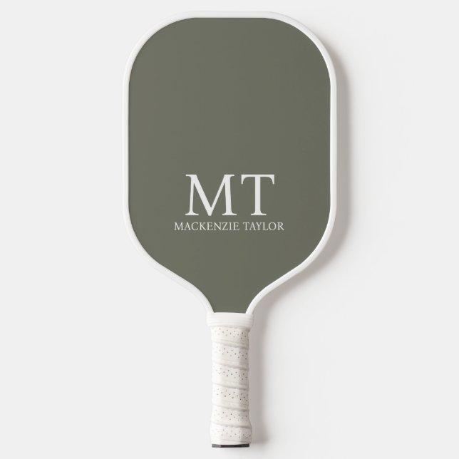 Personalised Name Monogram Checked Patterned Pickleball Paddle (Front)