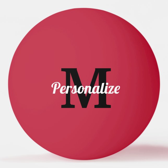 Personalised name monogram coloured table tennis ping pong ball (Front)