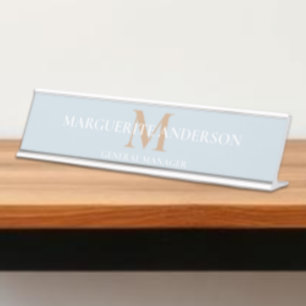 Personalised Name Monogram Desk Name Plate