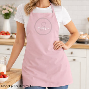 Personalised Name Monogram Dusty Rose Apron