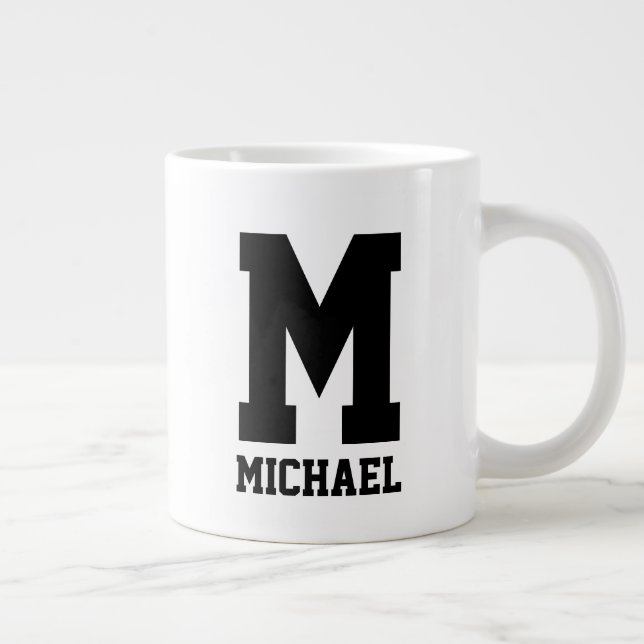 Personalised name monogram extra large coffee mug (Right)