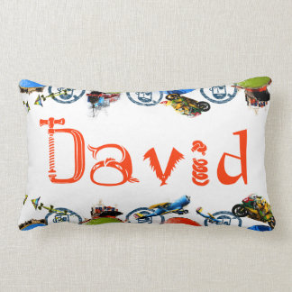 Personalised Name Monogram for David/Boys Lumbar Cushion