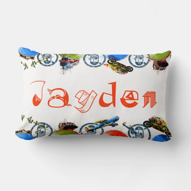 Personalised Name Monogram for Jayden/Boys Lumbar Cushion (Front)