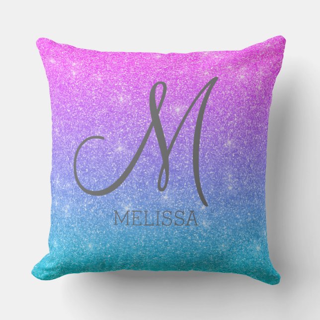 Personalised Name Monogram Gradient Cushion (Front)