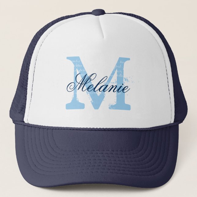 Personalised name monogram hat for wedding party (Front)