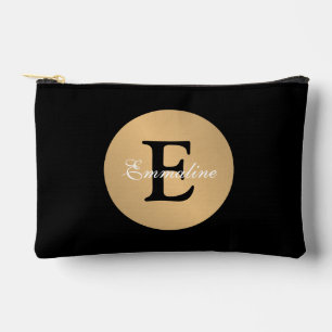 Personalised Name Monogram in Circle Button Cutout Accessory Pouch