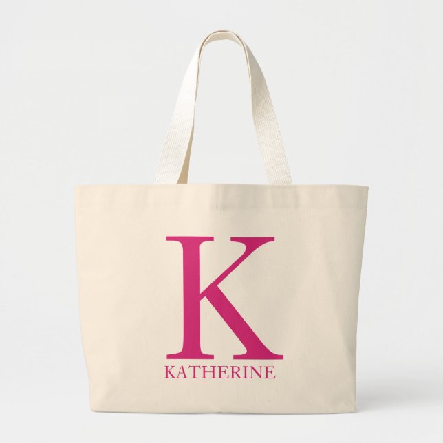Personalised Name Monogram Initial  Large Tote Bag (Front)