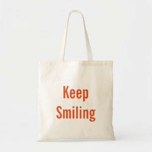 Personalised name monogram "Keep Smiling" Tote Bag