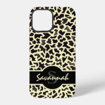 Personalised Name Monogram Leopard iPhone 12 Case