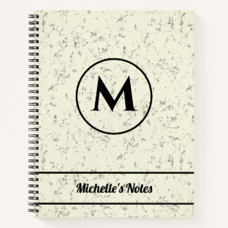 Personalised Name Monogram Marble Spiral Notebook