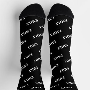 Personalised Name Monogram Pattern Socks