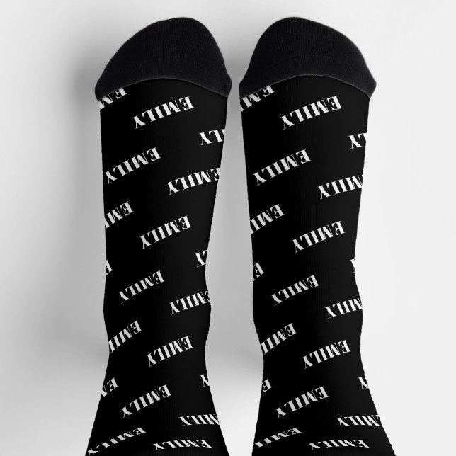 Personalised Name Monogram Pattern Socks (Top)
