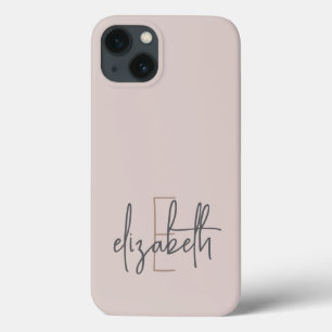 Personalised Name Monogram Pink iPhone 13 Case