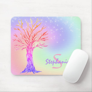 Personalised Name Monogram Rainbow Mouse Pad