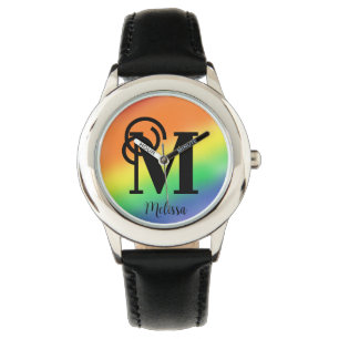 Personalised Name Monogram Rainbow Watch