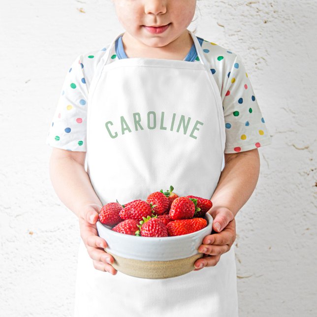 Personalised Name Monogram | Sage Kids Apron (Creator Uploaded)
