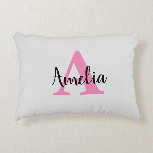 Personalised Name Monogram Script Decorative Cushion (Front)