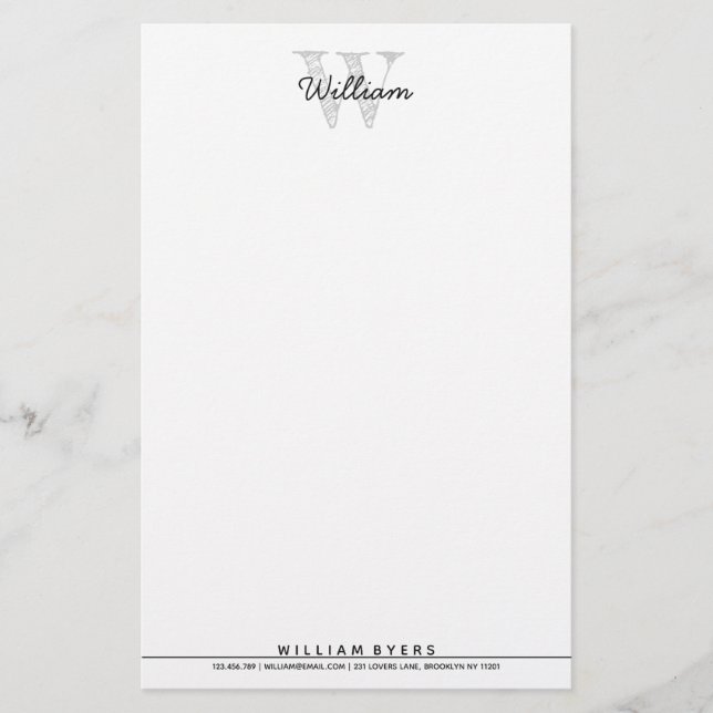 Personalised Name Monogram Stationery (Front)